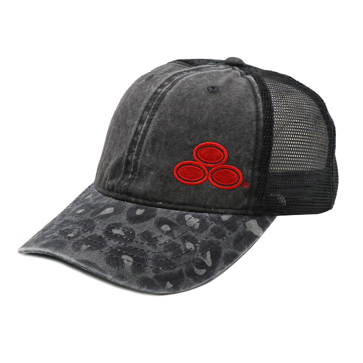 Women's Black Leopard Visor High Pony Cap