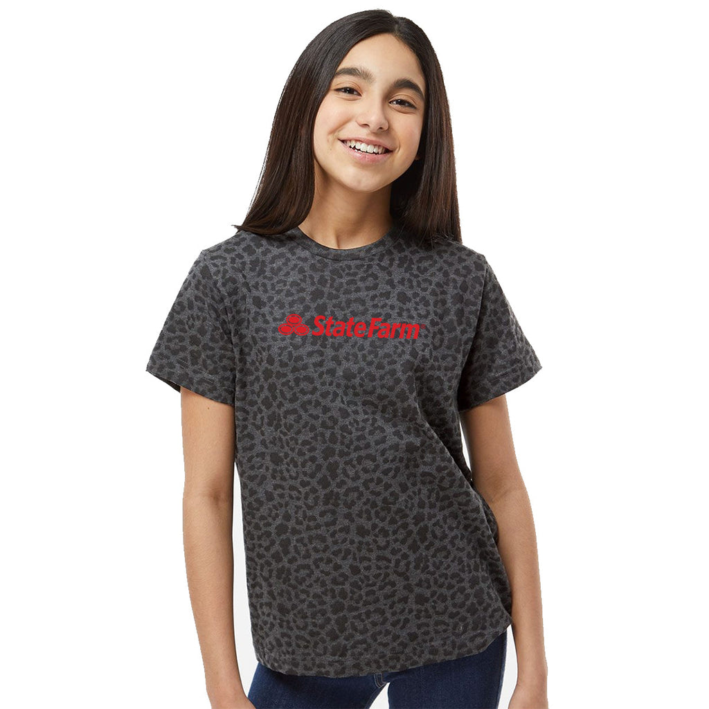 Youth Black Leopard Fine Jersey T-Shirt